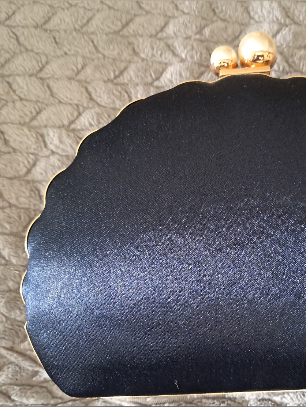Blue Iridescent Sequin Peacock Clutch Bag - Picture 3 of 7